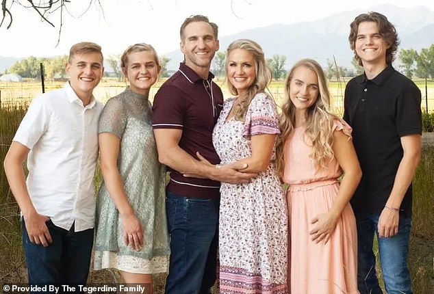 Joseph Tegerdine Jr (right) with his family Langston, London, Joe, Kerry, and Grace