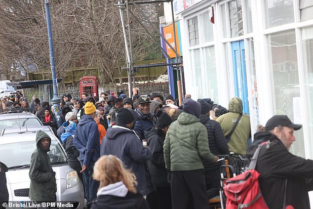 Police were called to help manage the queues people stood for hours hoping to get on the list for NHS care