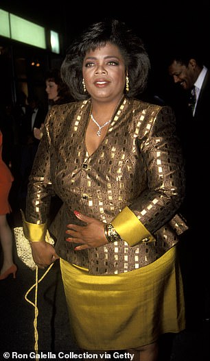 Throughout her decades-long weight-loss journey, Oprah has never shied away from discussing her problems in public. Pictured: In 1992