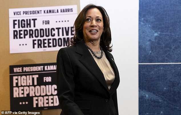 Vice President Kamala Harris became the first vice president or president to visit an abortion clinic last week. She is pictured here at a Planned Parenthood in Minnesota