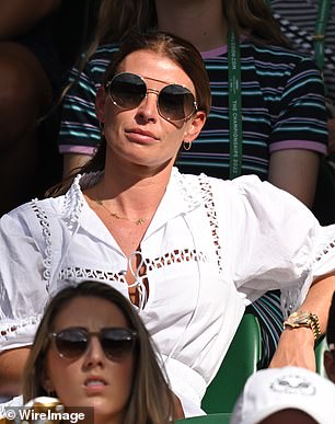 Coleen watches the action at Wimbledon in 2022