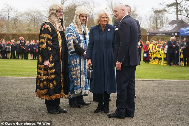 After visiting the City Hall, Camilla was welcomed to Government House in Onchan, Isle of Man, to meet community groups