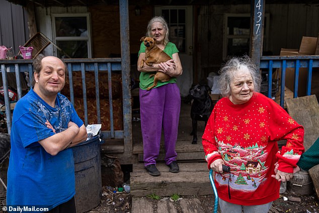 DailyMail spoke with members of the family who said they were thrilled with their new creature comforts. Pictured: Timmy, Betty and Lorene. Pastor William Plumley told DailyMail.com that Timmy and Lorene had been members of the Good Hope congregation for many years and enjoy getting involved in the sermons