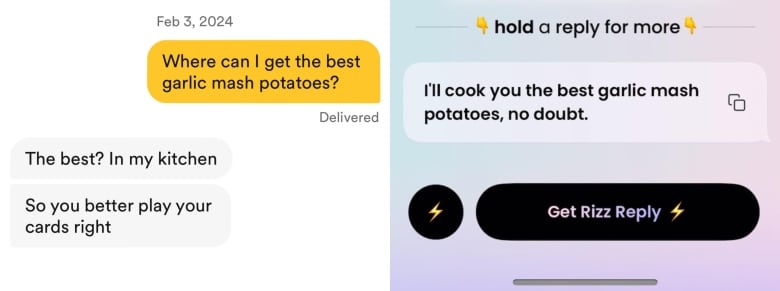 A screenshot of a conversation that AI generated a conversation for. 