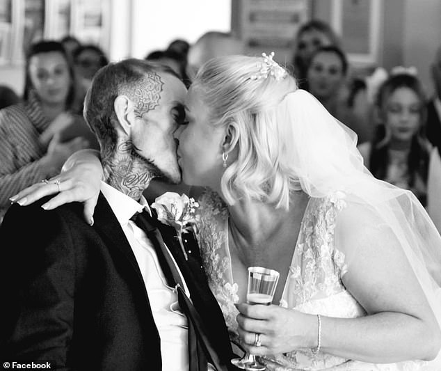 ‘Rest in paradise dad, you don’t need to suffer anymore’: Bobby Power’s daughter pays tribute to the ‘best dad’ as she shares sweet photo of him embracing his childhood sweetheart on his wedding day just weeks before his death aged 40