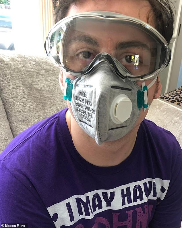 Inside the life of the family still living like its lockdown: Mother and son still wear masks, follow social distancing and wash their shopping as they follow Covid rules amid fear son with Crohn’s disease could fall seriously ill