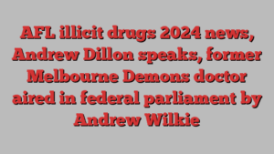 AFL illicit drugs 2024 news, Andrew Dillon speaks, former Melbourne Demons doctor aired in federal parliament by Andrew Wilkie