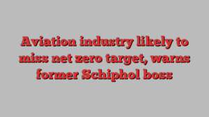 Aviation industry likely to miss net zero target, warns former Schiphol boss