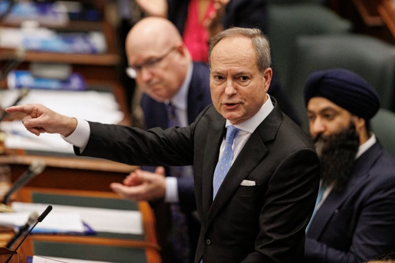 Fnance minister Peter Bethlenfalvy delivers the provincial budget, at Queen’s Park, in Toronto, on March 23, 2023.