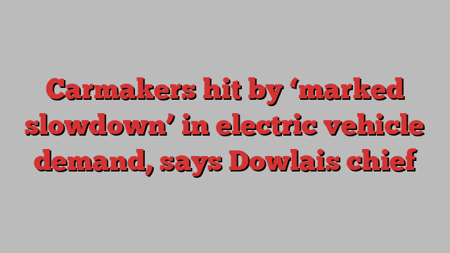 Carmakers hit by ‘marked slowdown’ in electric vehicle demand, says Dowlais chief