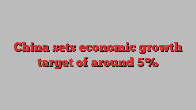 China sets economic growth target of around 5%