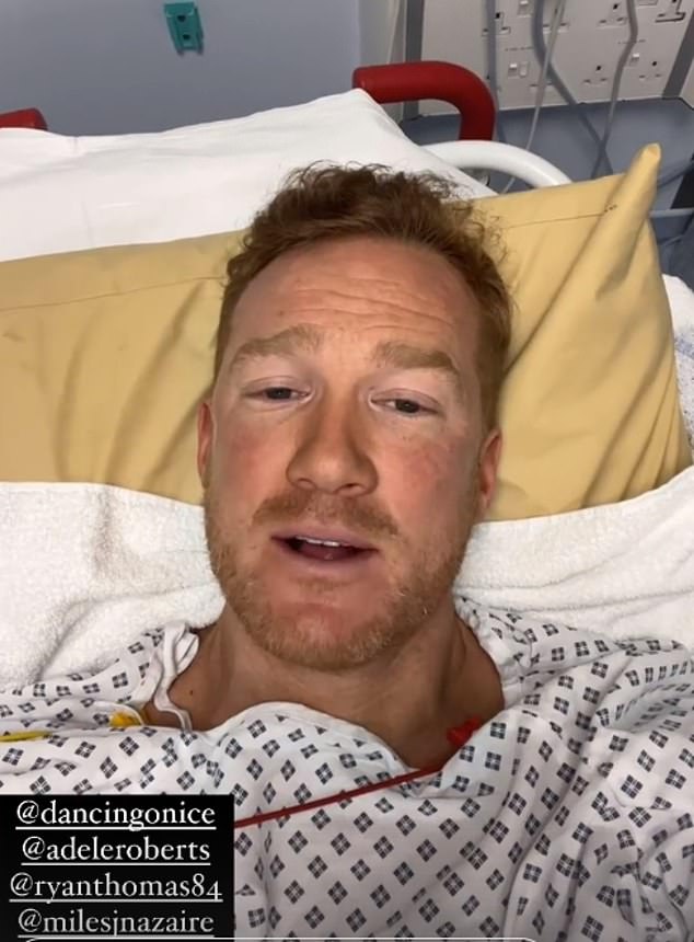 Dancing On Ice star Greg Rutherford speaks for the first time since shock withdrawal from final as Olympian watches from his hospital bed: ‘I’ve loved every minute of this journey’