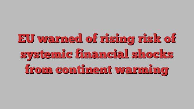 EU warned of rising risk of systemic financial shocks from continent warming