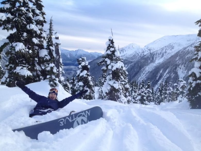 Christina Rogers, a registered nurse, has worked in Terrace for several years. She is pictured on a snowy mountain.