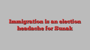 Immigration is an election headache for Sunak