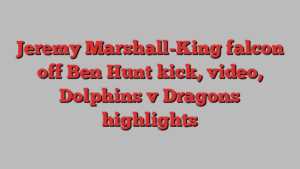 Jeremy Marshall-King falcon off Ben Hunt kick, video, Dolphins v Dragons highlights