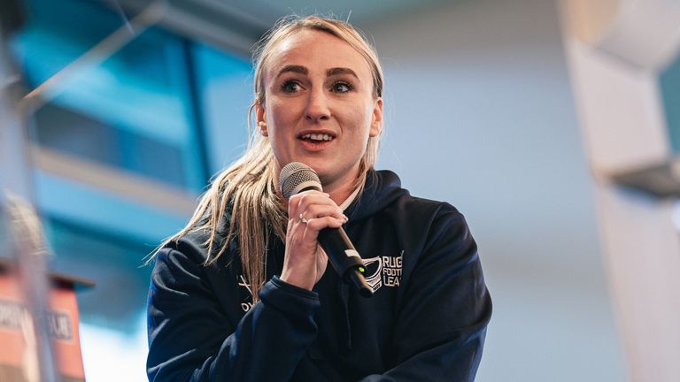 Picture by Alex Whitehead/SWpix.com - 28/03/2023 - Rugby League - Betfred Women's Super League 2023 Launch - Headingley Stadium, Leeds, England - St Helens' Jodie Cunningham