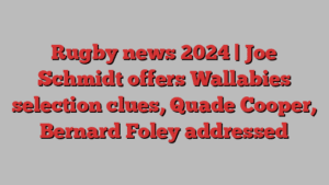 Rugby news 2024 | Joe Schmidt offers Wallabies selection clues, Quade Cooper, Bernard Foley addressed