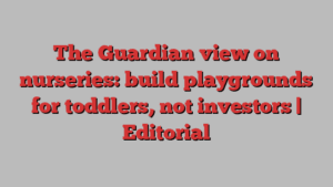 The Guardian view on nurseries: build playgrounds for toddlers, not investors | Editorial