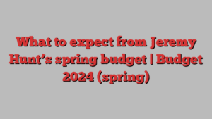 What to expect from Jeremy Hunt’s spring budget | Budget 2024 (spring)