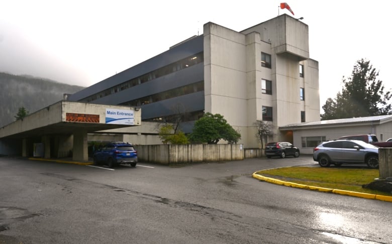 Exterior of the Prince Rupert Regional Hospital in B.C.