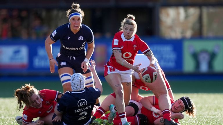 Keira Bevan passes the ball