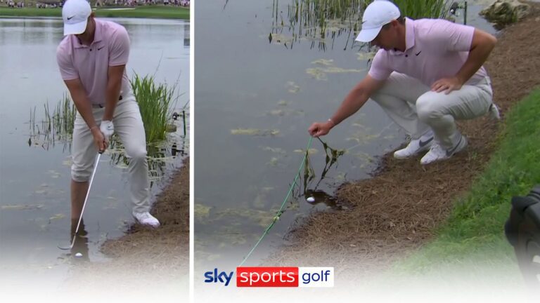 'Water is so unforgiving!' | McIlroy disaster as he goes barefoot to take shot