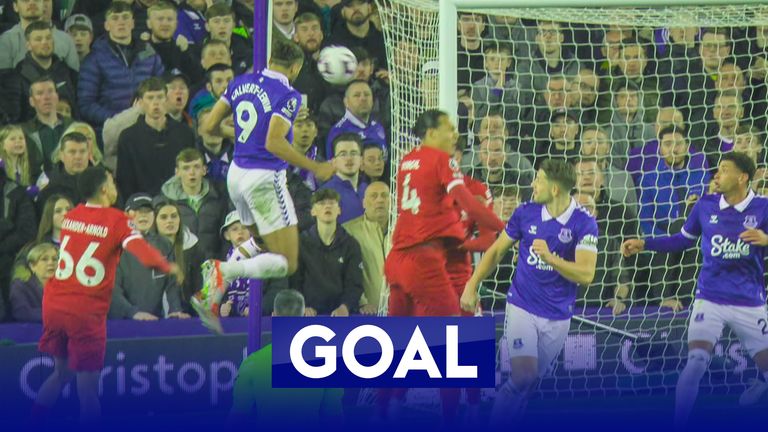 Calvert Lewin scores for Everton against Liverpool