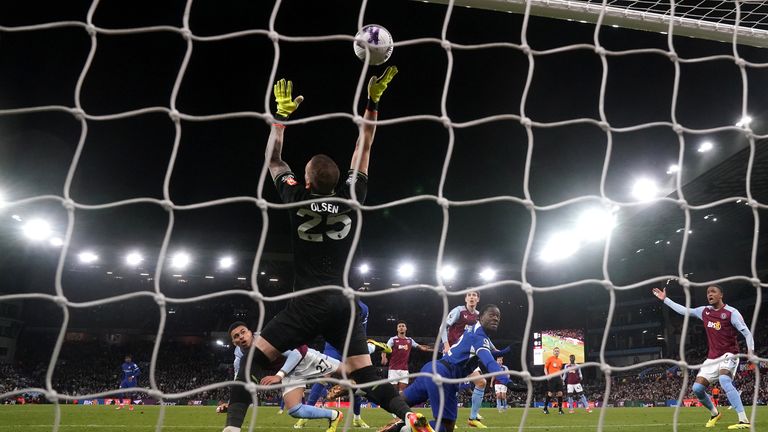 Disasi's header struck Robin Olsen on its way into the net