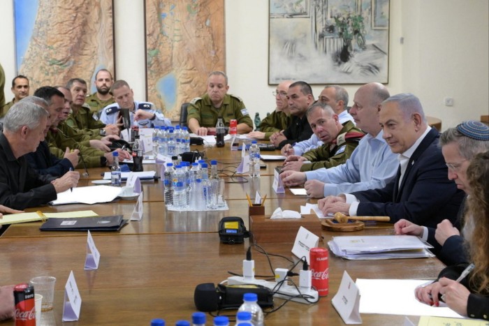 Benjamin Netanyahu convenes the Israeli War Cabinet at the Kirya in Tel Aviv