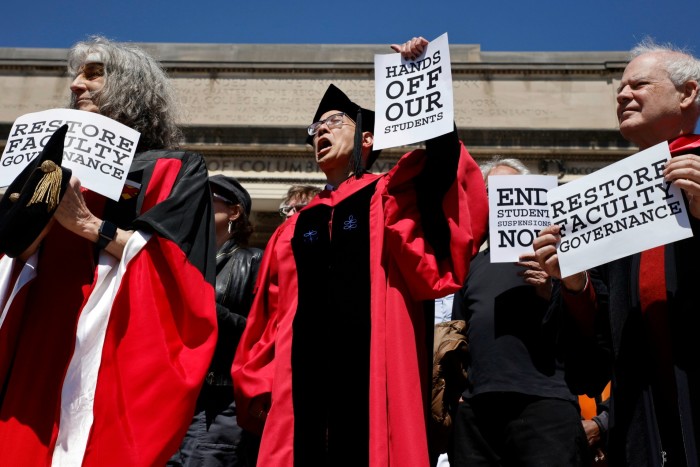 Columbia University professors rally in solidarity with their students rights to protest free from arrest