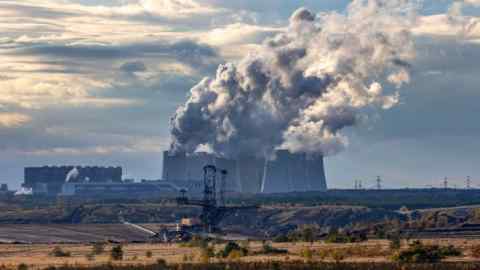 The Jaenschwalde open-cast lignite mine and Jaenschwalde lignite coal-fired power plant in Peitz, Germany