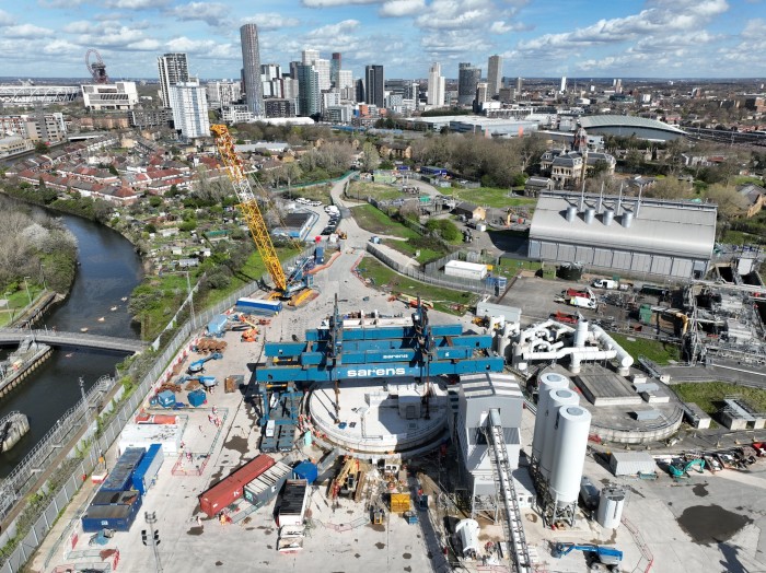 The Thames Tideway Tunnel above ground at Abbey Mills, east London