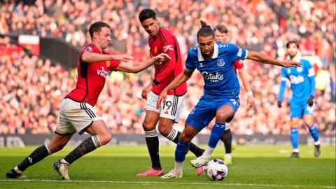 Premier League clubs Manchester United and Everton in action earlier this month