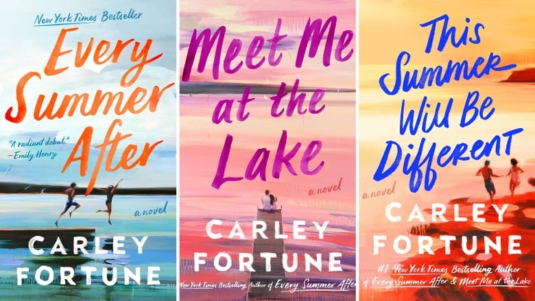 A composite image of three book covers: Every Summer After, Meet Me at the Lake, and This Summer Will Be Different.