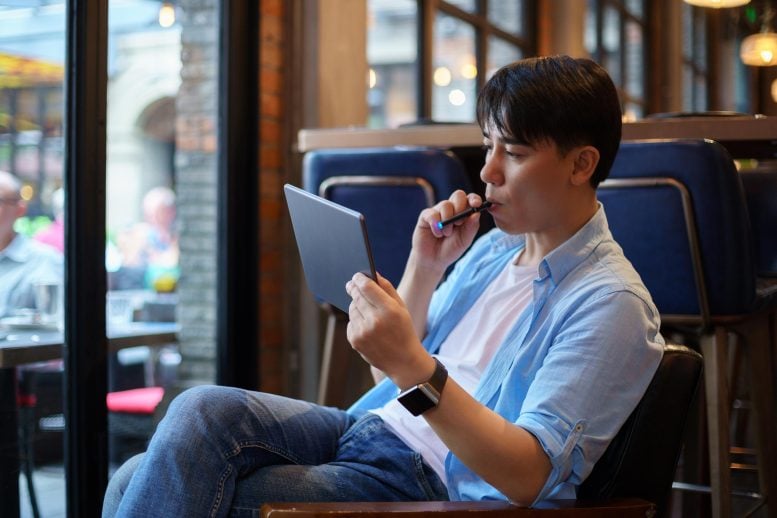 Man Vaping an E-cig