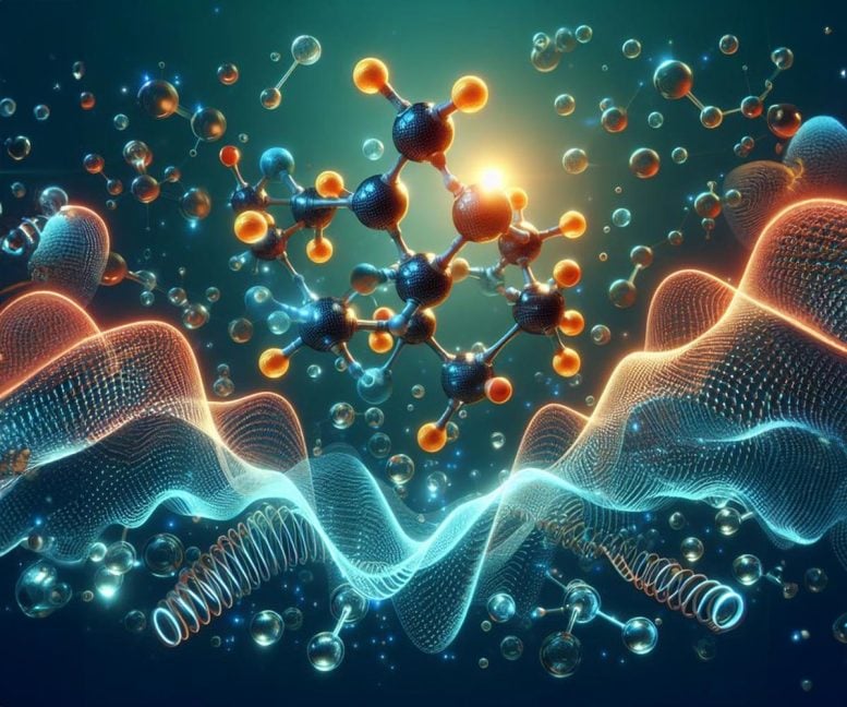 Organic Molecules Light Emission Property Modulated by Quantum Dance