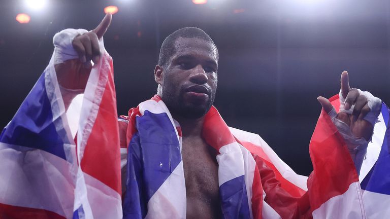 Riydah, Saudi Arabia: Daniel Dubois v Jarrell Miller, Heavyweight Contest..23 December 2023.Picture By Mark Robinson Matchroom Boxing.Daniel Dubois celebrates. 