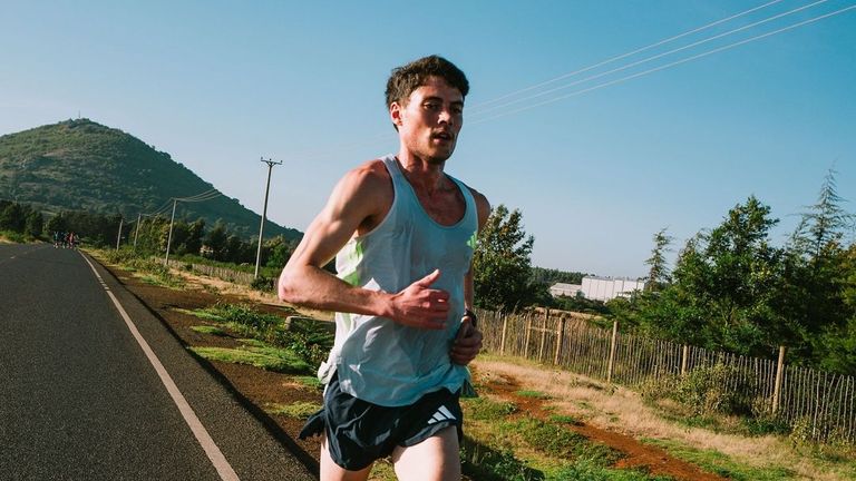 Phil Sesemann training at altitude in Kenya as he prepares for the Seville Marathon