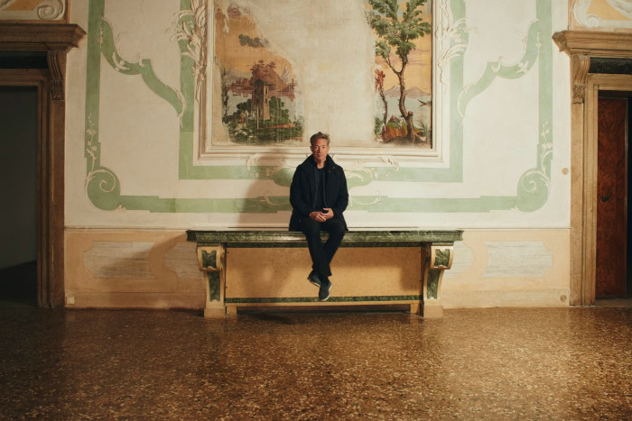 Nicolas Berggruen in the central hall of Palazzo Malipiero in Venice