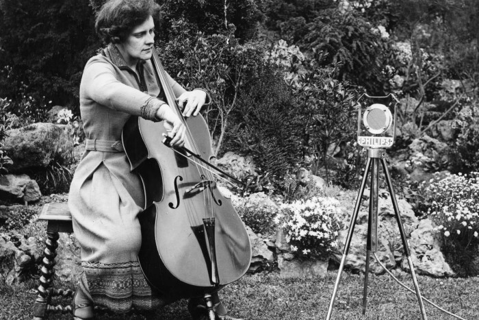 Cellist Beatrice Harrison in her Surrey garden 