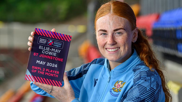 St Johnstone's Ellie-May Cowie wins the SWPL2 prize for the second time this season (Credit: SWPL/Malcolm Mackenzie)