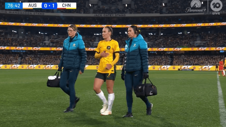 Matildas vs China, Mackenzie Arnold falls as China secure early lead, Michelle Heyman goal