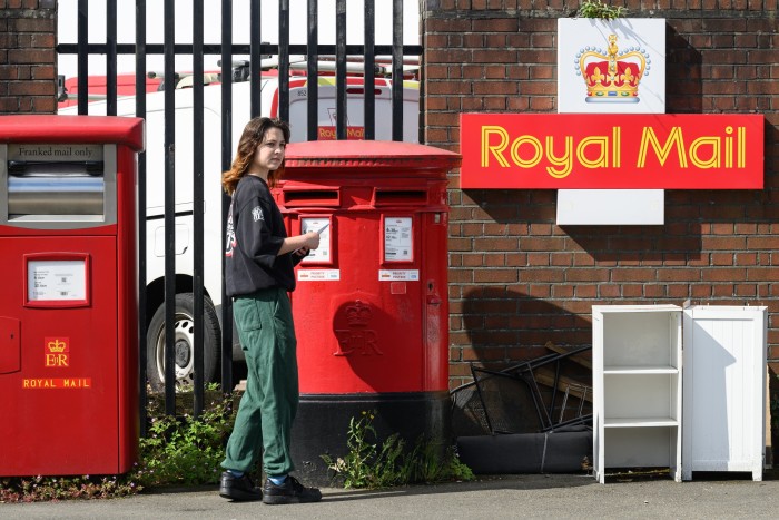 Post boxes at a Royal Mail depot