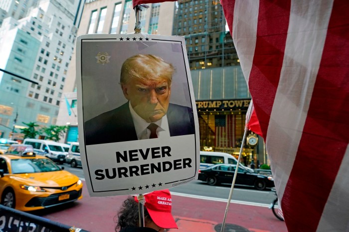 Supporters of Donald Trump gather outside Trump Tower after he was convicted in his criminal trial in New York City, May 30, 2024