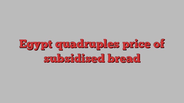 Egypt quadruples price of subsidised bread