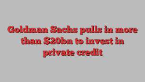 Goldman Sachs pulls in more than $20bn to invest in private credit