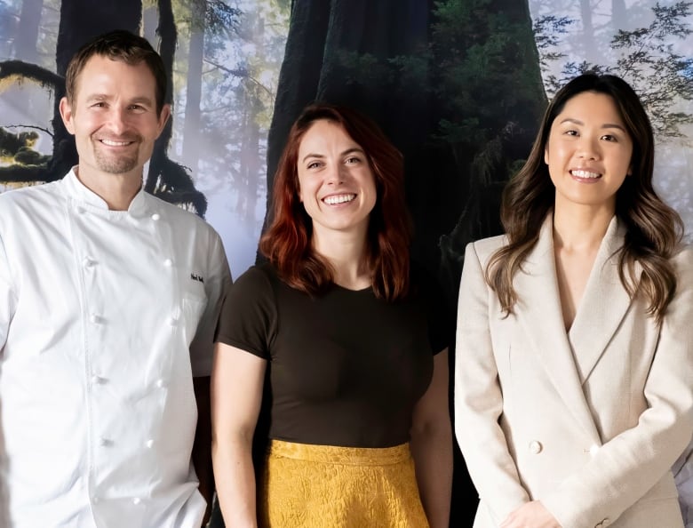 Ned Bell (left), Dr. Annie Lalande (centre) and Tiffany Chiang are the co-leads of Vancouver General Hospital's Planetary Health Menu Pilot Project.