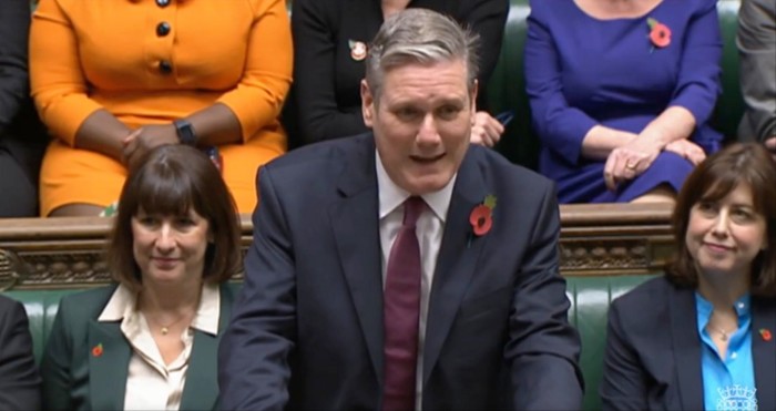 Keir Starmer giving his reaction to the King’s Speech in the House of Commons