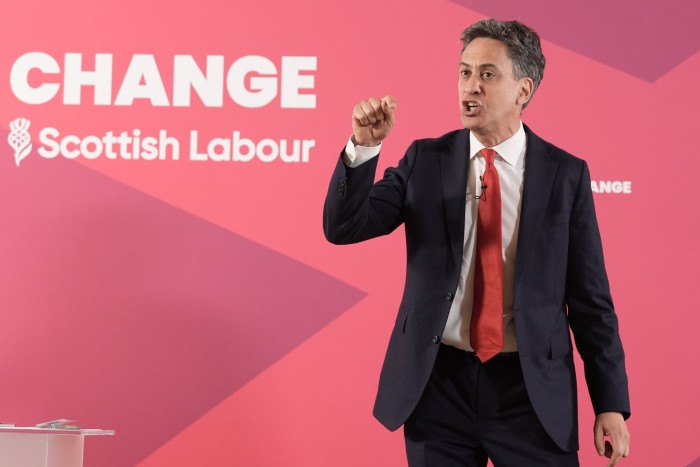 Ed Miliband speaks in Greenock